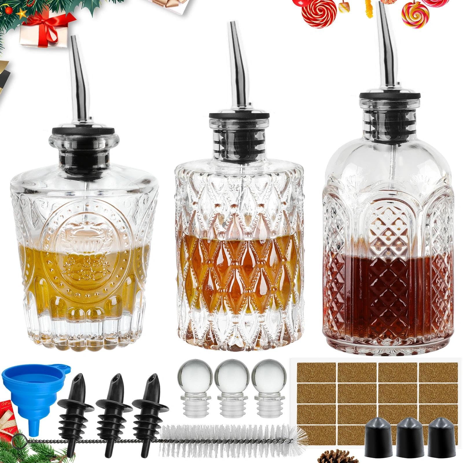 Amazon.com: INFTYLE Syrup Bottle Set of 3 - Syrup Dispenser with