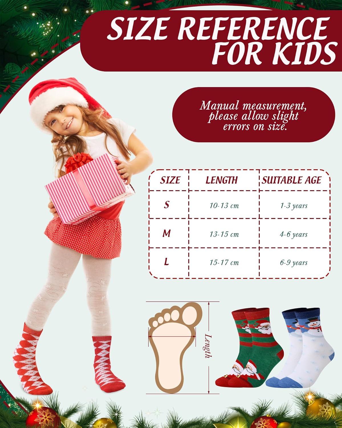 Neer 30 Pair Kid Christmas Socks Colorful Cute Creative Fancy Crew Fun Novelty Design Socks for Toddler Children Boys Girls