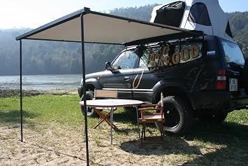 Classic Awning Model Expansive Coverage Awning, Sunshade UV, Weatherproof Fabric, Rain and Wind Resistant, Easy Setup Camper Awning Car Awning for Camping and Overland Size 250