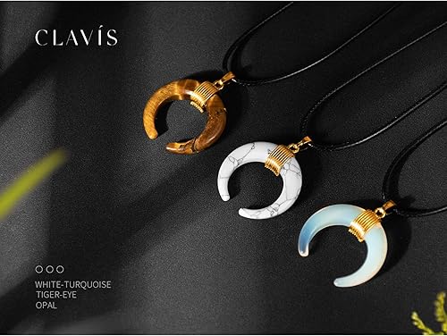 Miniatura 4 de CLAVIS Collar de cristal curativo, collar de cristal curativo, cristales y piedras curativas, colgante de piedra natural Reiki, collar de chakra de