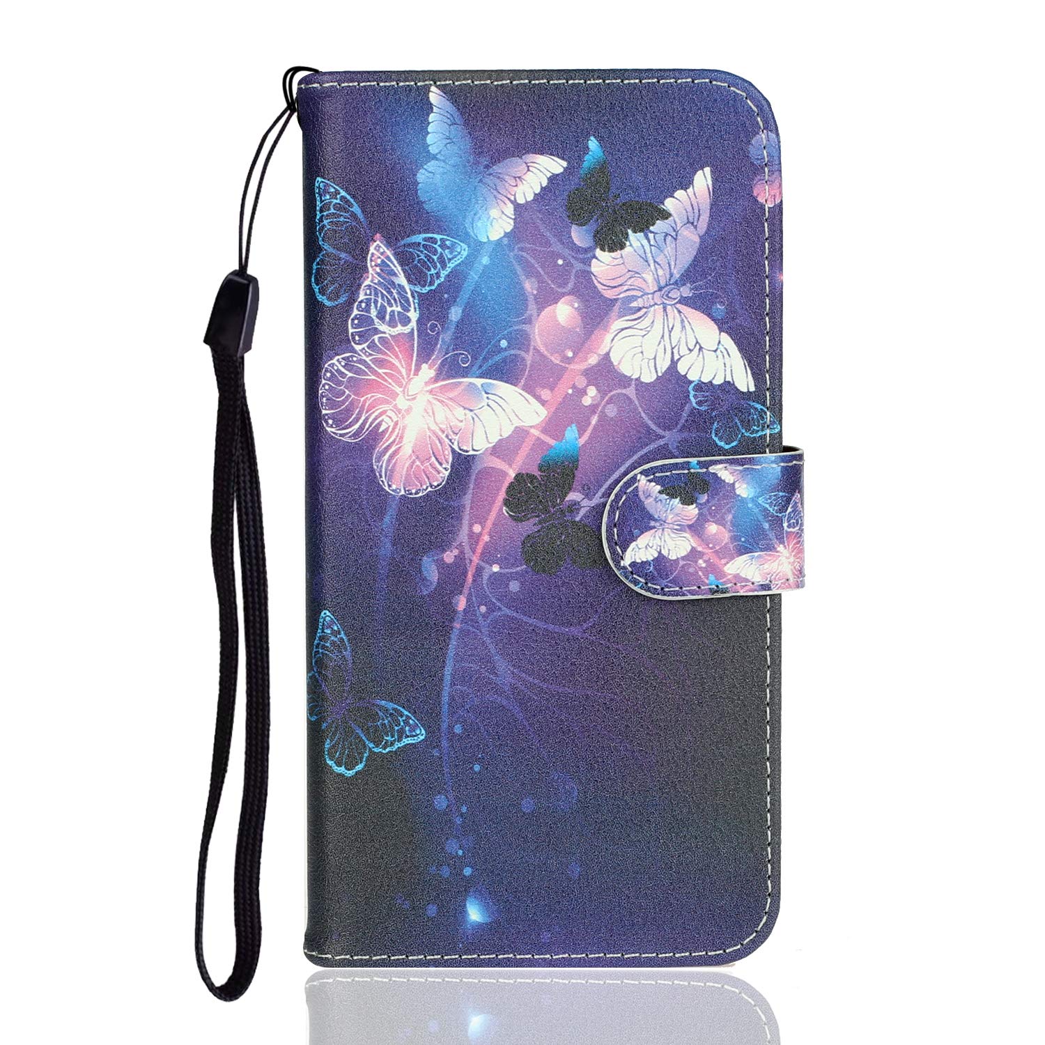 Langlee Custodia per UMIDIGI Power, Cover in PU Pelle Premium Portafoglio Supporto Flip Case con Chiusura Magnetica (Motivo D-1