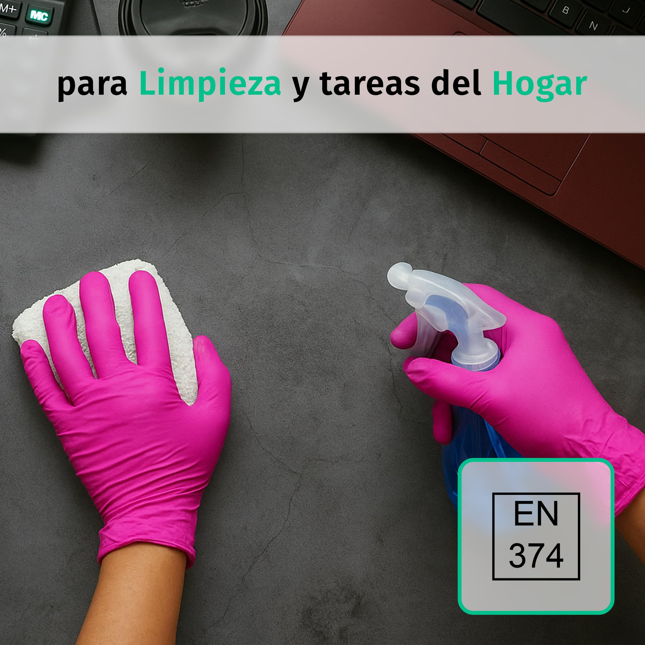 SF Guantes de nitrilo XS magentas – 1000 (10x100) unidades, guantes desechables sin polvo, sin látex, médicos y de examen, aptos para cocina, limpieza, cosmética y uso doméstico