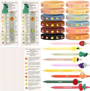 Sayglossy 27 Sets Fruit of The Spirit Gifts, Christian Pens Bracelet Cards
