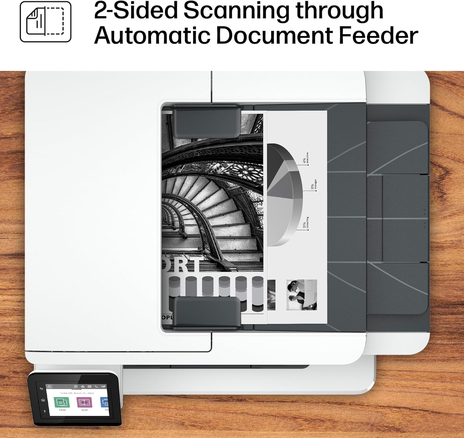 HP Laserjet Pro MFP 4101fdw Wireless Black & White All-in-One Laser Printer, Scanner, Copier, Fax, Best-for-Office (2Z619F)