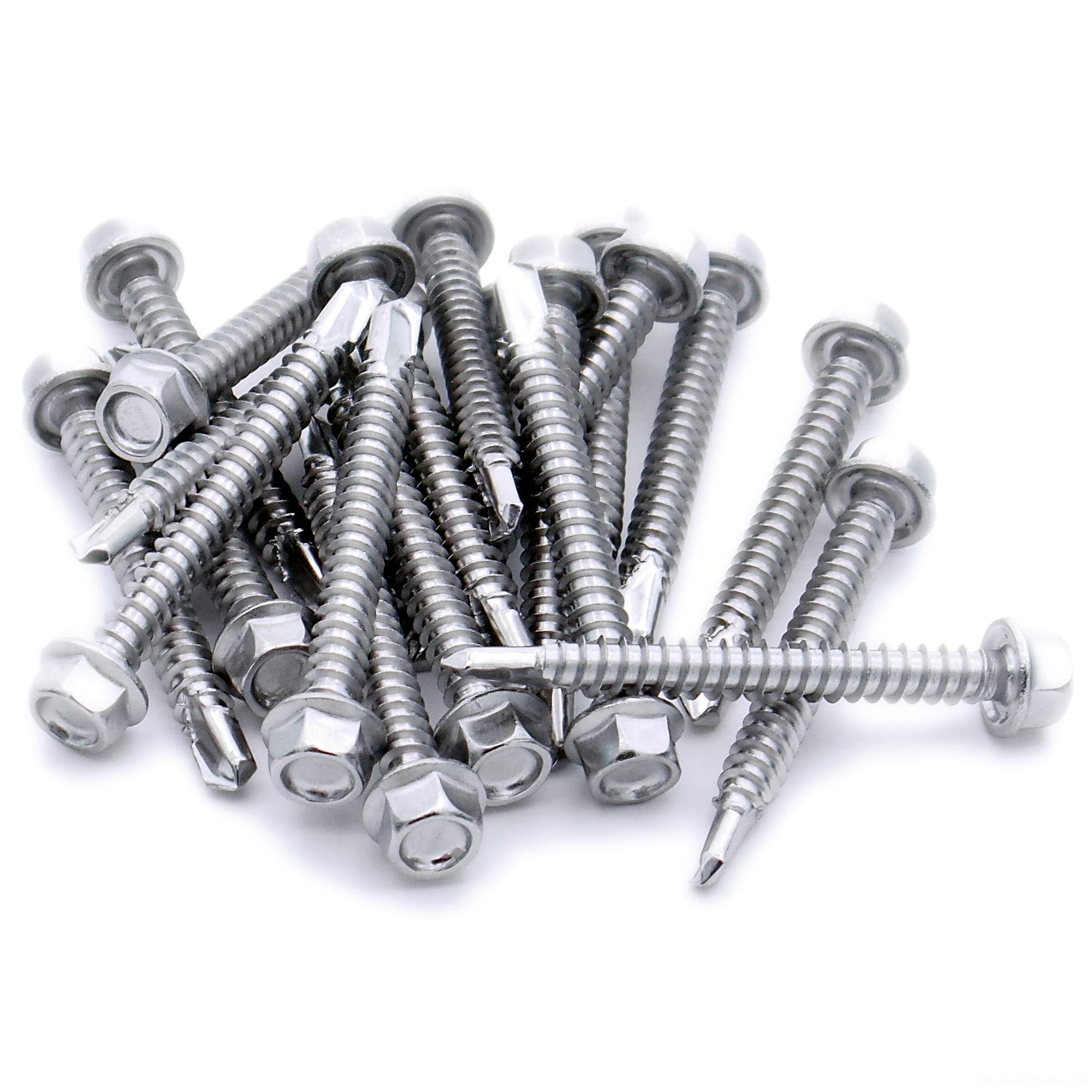Singularity Supplies No.12 X 0.7 (5.5Mm X 19Mm) Hex Self-Drilling Screw (Flanged) - Stainless Steel (A2) (Pack Of 20)