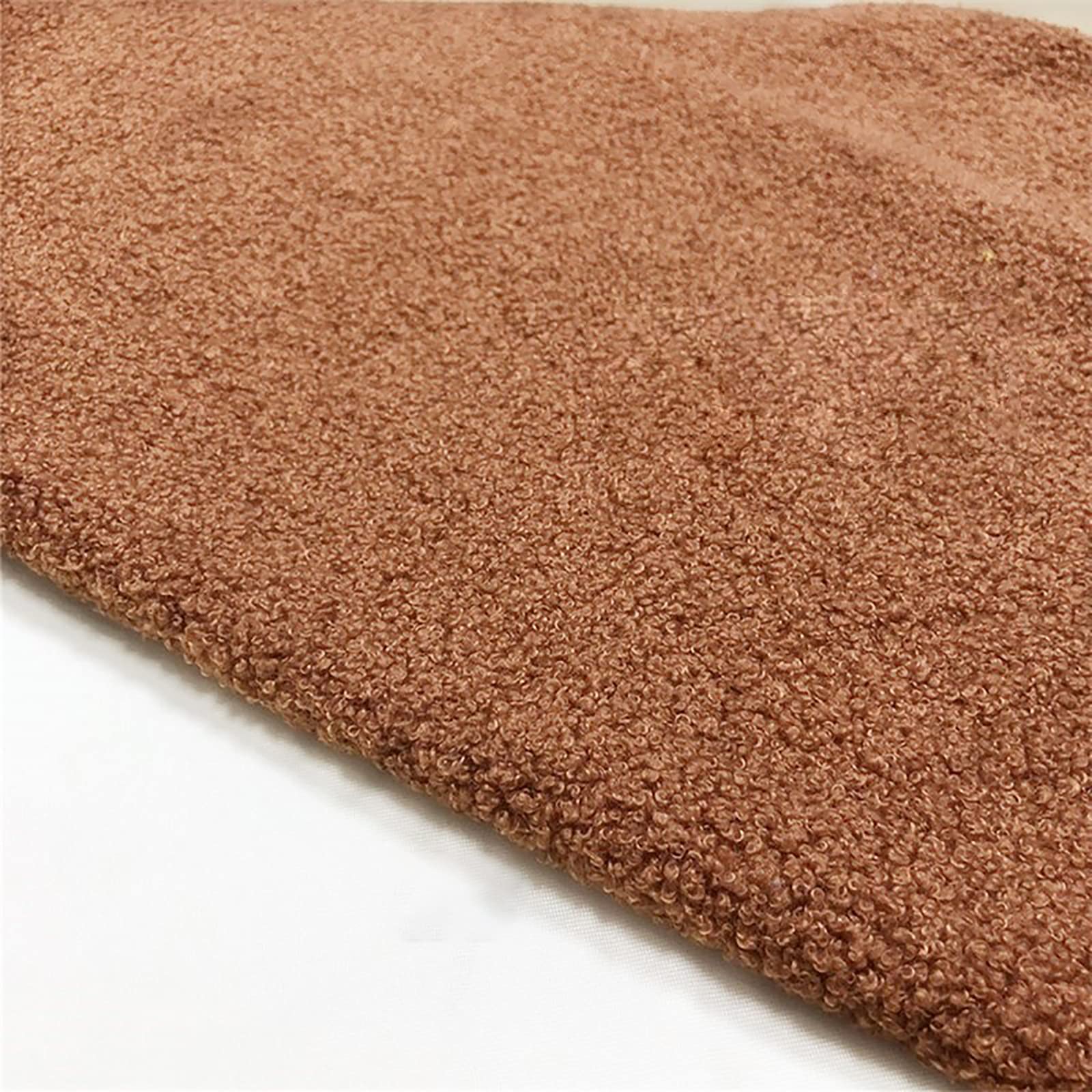 Yimihua Plush fabric wear-resistant Teddy velvet fabric Clothing toy loop cashmere imitating lamb cashmere craft material Handmade DIY,160 * 50cm(Color:Light Brown)