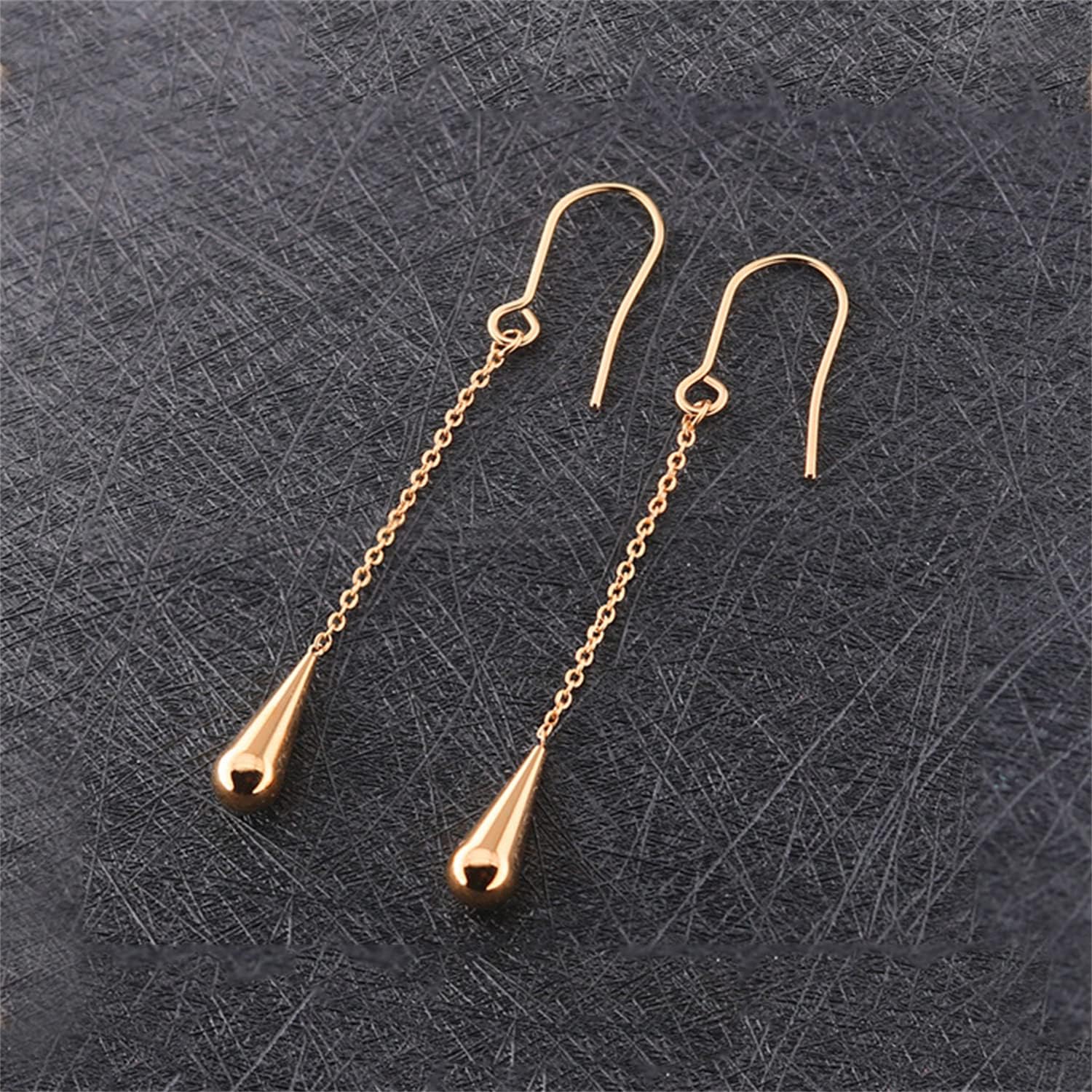 Minimalist Elegant Stainless Steel Long Tassel Chain Teardrop Dangle Drop Earrings for Women Dainty Jewelry Gifts - Image 5