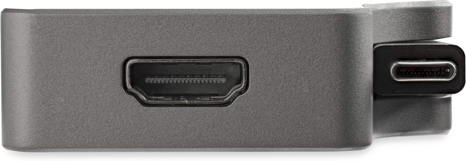 StarTech.com USB C Multiport Adapter to 4K HDMI or 1080p VGA - USB Type C Travel Dock with 95W PD Pass-Through, USB-A, Gigabit Ethernet - USB-C Video Display Adapter Mini Docking Station (DKT30CHVGPD)