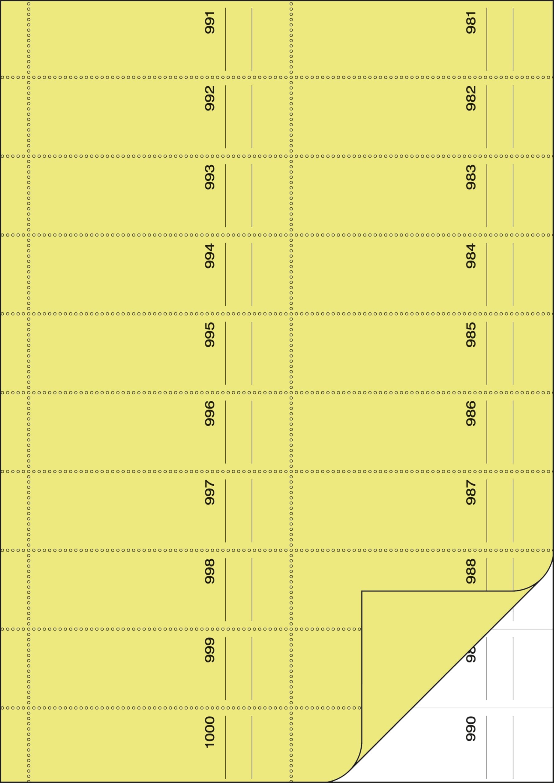 Sigel BO116 biglietto libro 1000 sztuk żółty niebieski format A4 2x50 arkuszy