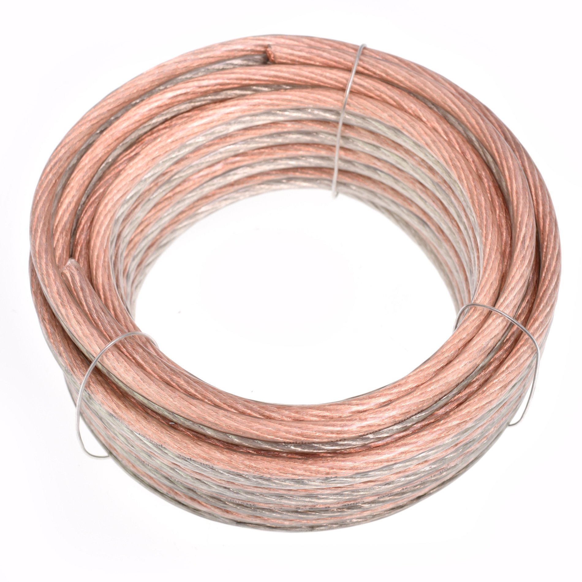 Conext LinkPSC8GS-25 Parallel Gold Silver Speaker Cables Full Gauge Oxygen Free Copper Zip Wire (8 Gauge, 25 feet) （11304）