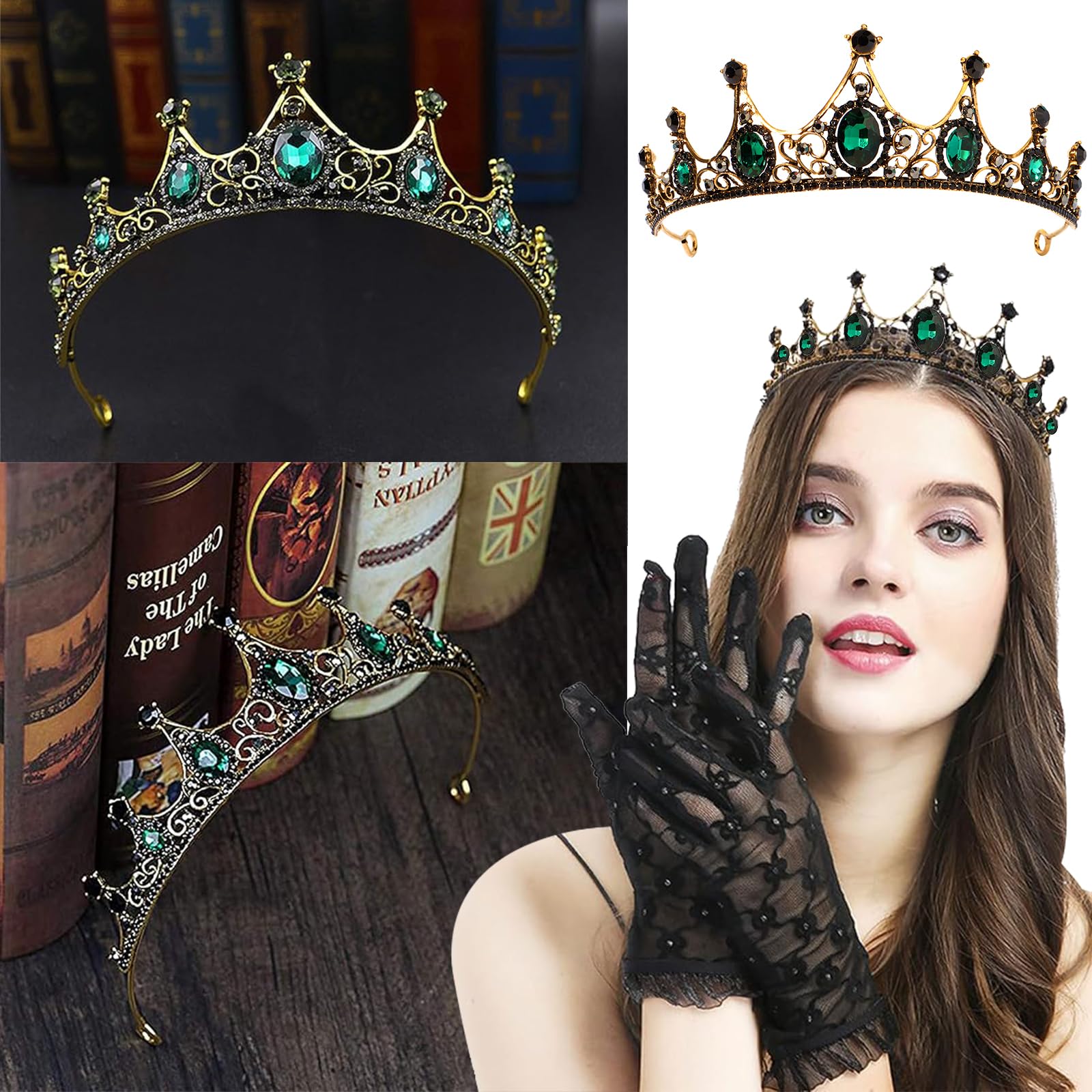 Kristallkrone Tiara Barock Krone Prinzessin Kristallkrone Königin Vintage Strass Stirnband