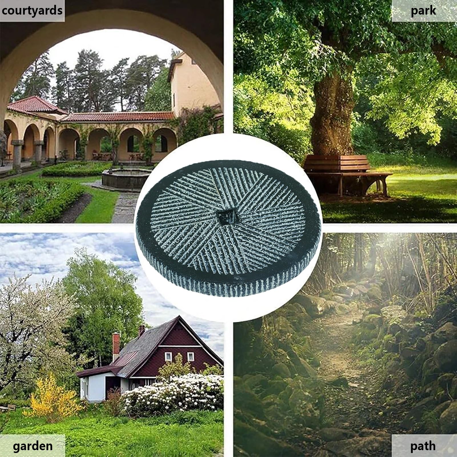 Odskocznie Ogrodowe 2 Sztuki Kamienia Ogrodowego do Dekoracji Podwórka, Kształt Grafitowego Naczynia Zestawy Kostki Brukowej Solidny Dekoracyjny Kamień do Ścieżki(40cm (15 3/4"))