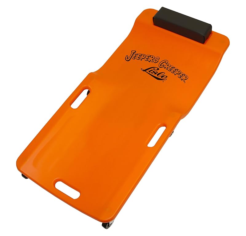 Macaco para Mecânico Baixo com Rodas, Plástico PEAD Laranja Neon Lisle 93202