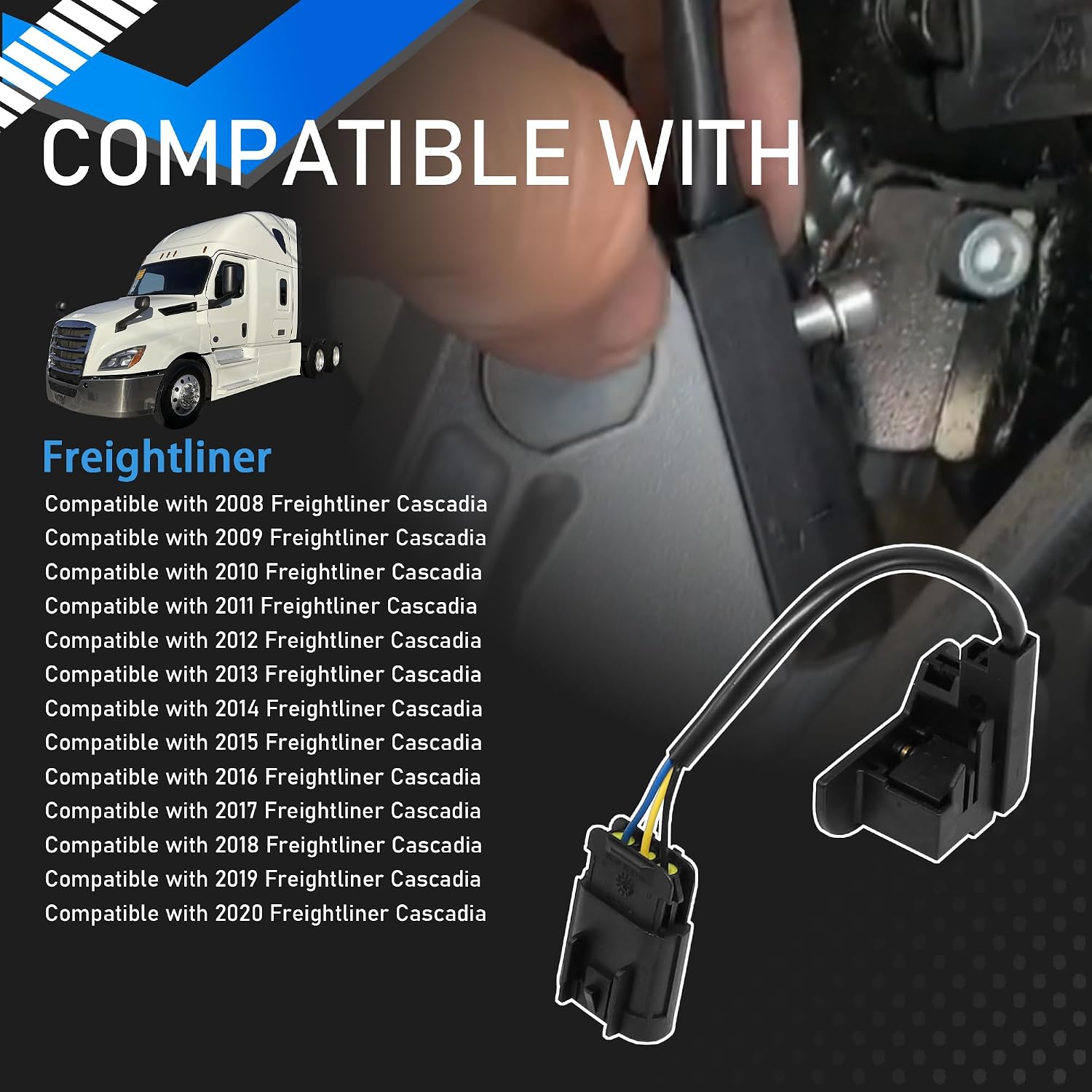 Heavy Duty Clutch Interlock Switch Compatible with 08 09 10 11 12 13 14 15 16 17 18 19 20 Freightliner Cascadia Replaces 901-5207