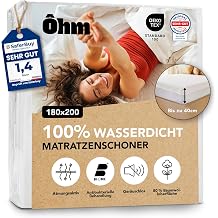 Mattress Protector 180 x 200 cm Mattress Topper Waterproof & Silent Hypoallergenic & Absorbent Cotton Anti-Dust Mite All-Round up to 40 cm Oeko-Tex  hm