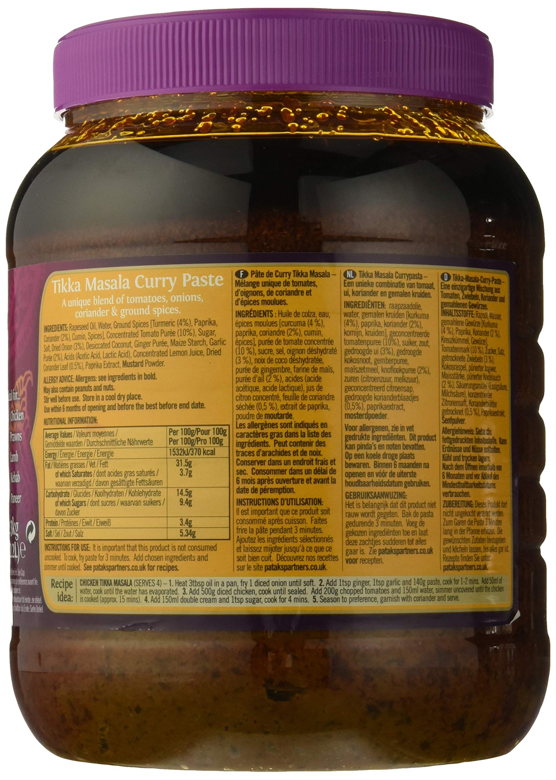 Patak's Tikka Massala Salsa de curry 2300 gr