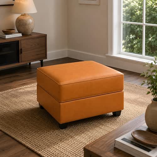 Naomi Home Elizabeth 25.7” Modular Sectional Ottoman, Caramel