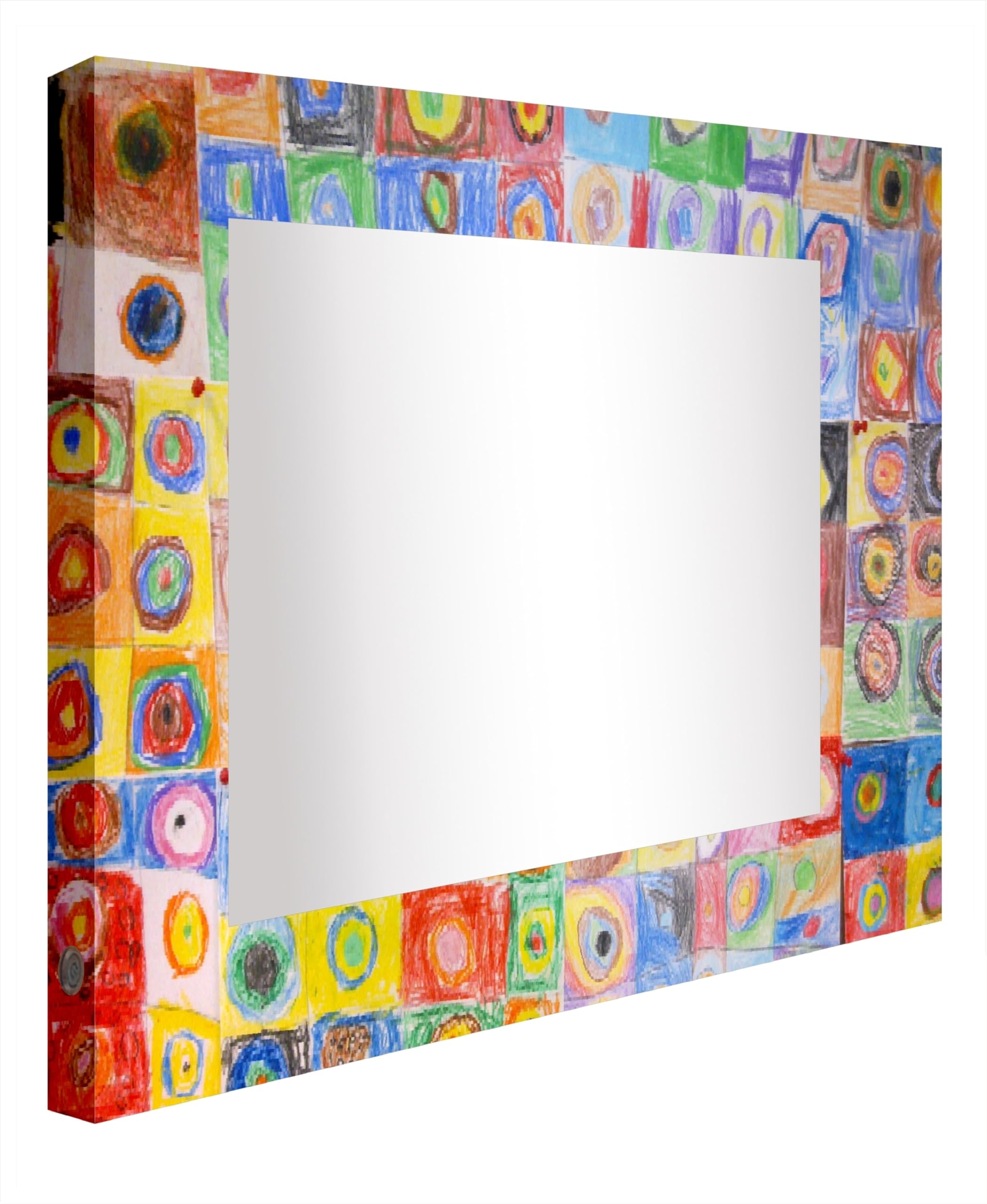 Miroir de salle de bain lumineux Kandinsky acrylique multicolore 60x5,3x60cm