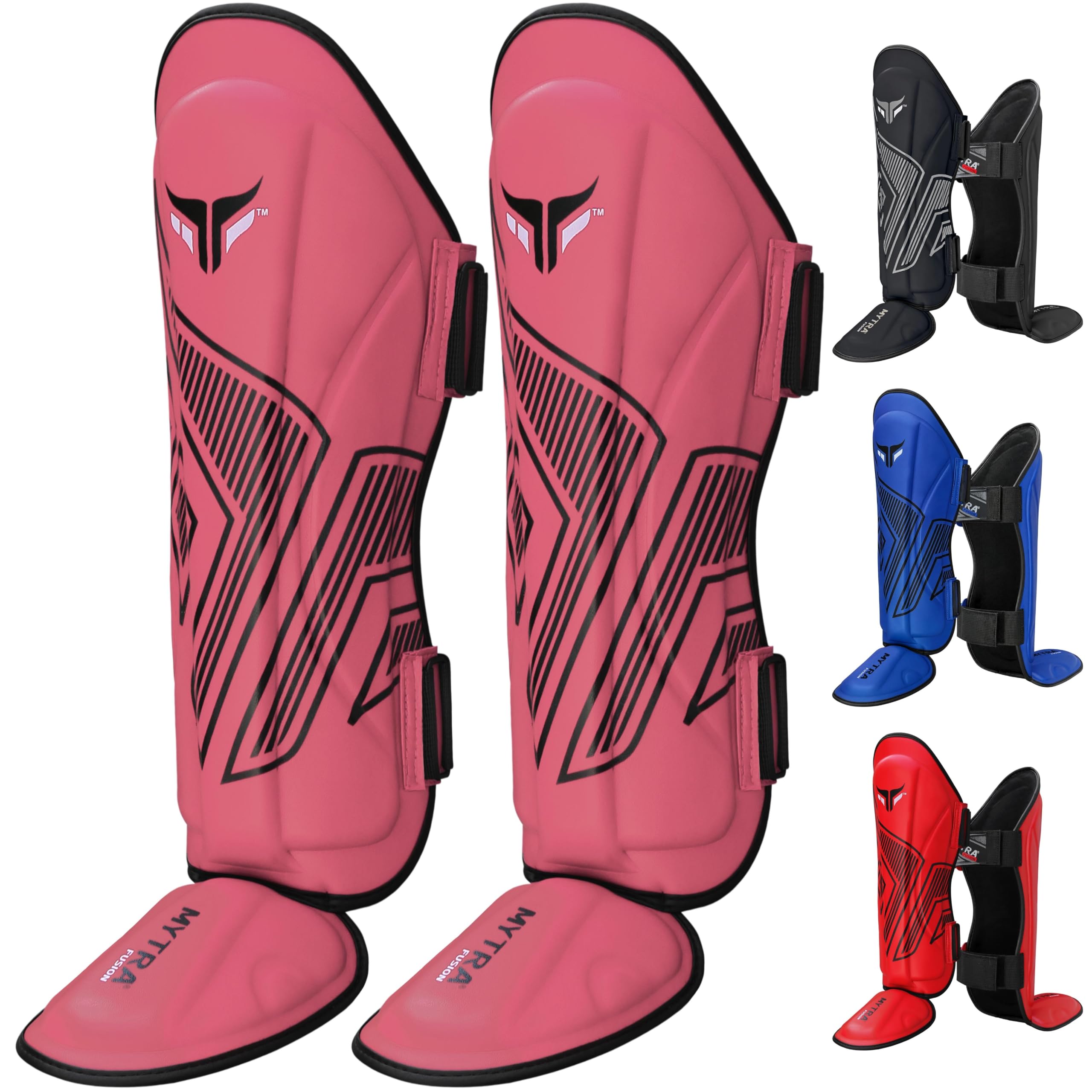 Mytra Fusion Protège Tibias Adulte, Shin Instep Protection Tibias Pied pour Le Kickboxing, Boxe Thai, Muay Thai, Karaté, Arts Martiaux - Shin Guard