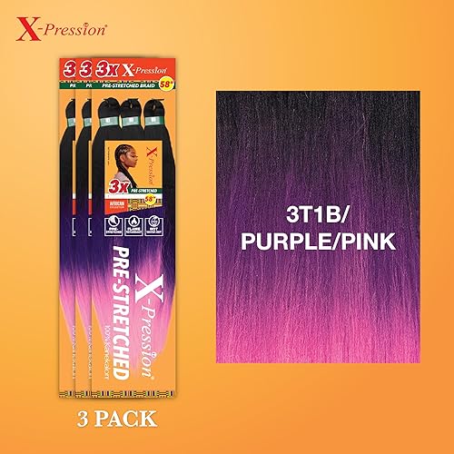 Vista 99 de Sensationnel X-Pression - Trenza sintética – Preestirada, 3 piezas de 58 pulgadas (350)