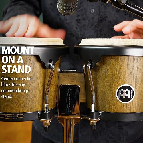 Miniatura 9 de Meinl Percussion HTB100WB-M Headliner Traditional Designer Series Bongos de madera, marrón nogal