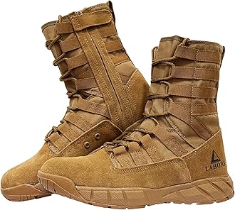 LAHORS Lightweight Military Tactical Combat Boots Men Outdoor Hiking Desert Army Boots Breathable Male Jungle Shoes Man Side Zipper