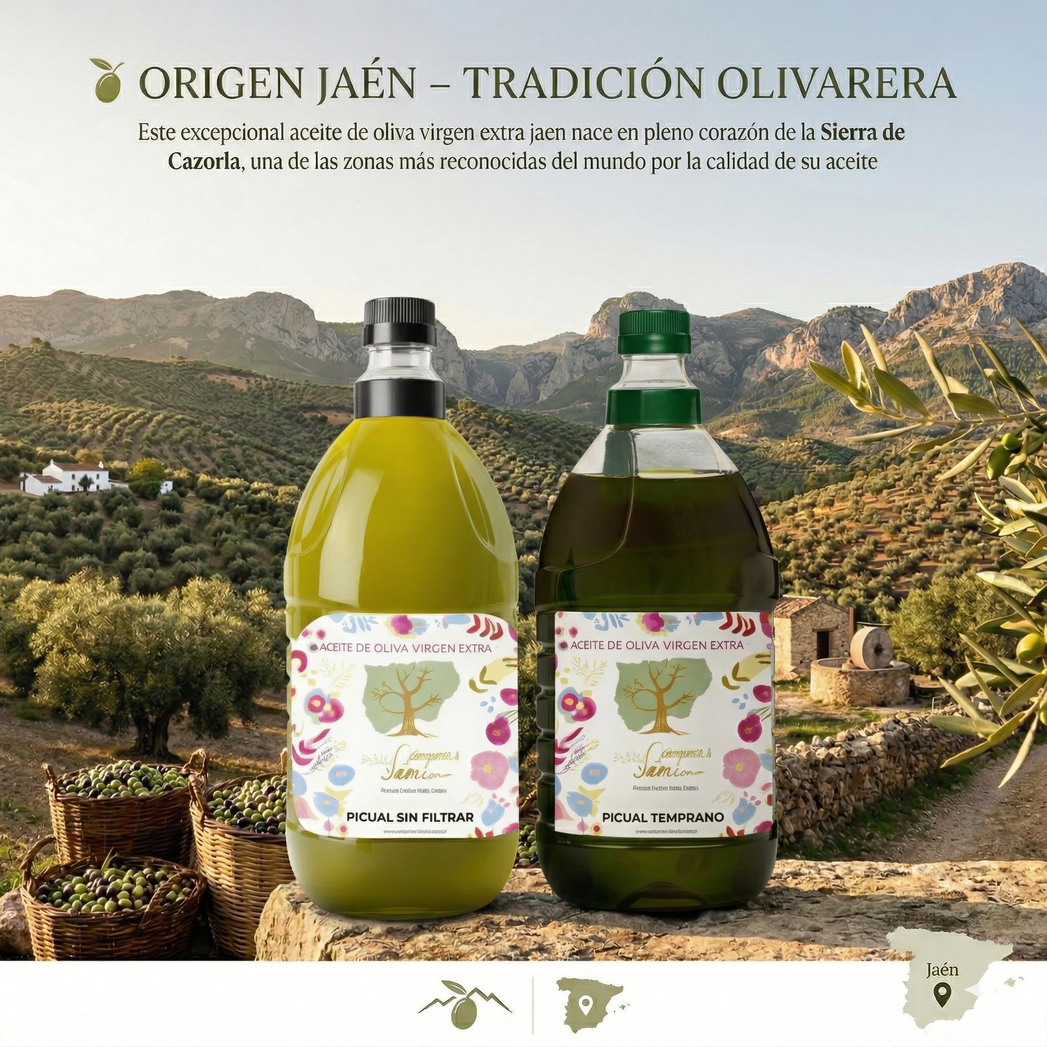VERDE IBERO Aceite de Oliva Virgen Extra Picual 2L – Pack 4 Botellas (8L) – 2 Filtrado + 2 Sin Filtrar – Nueva Cosecha 2025/2026 – AOVE Jaén de Olivar Tradicional – Sabor Intenso y Frutado