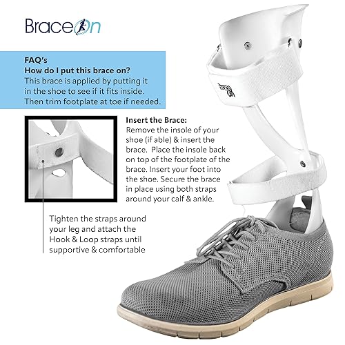 Miniatura 6 de AFO Drop Foot Brace - Sueco Ultra Lock Pie Drop Brace para caminar, ligero, hombres, izquierda