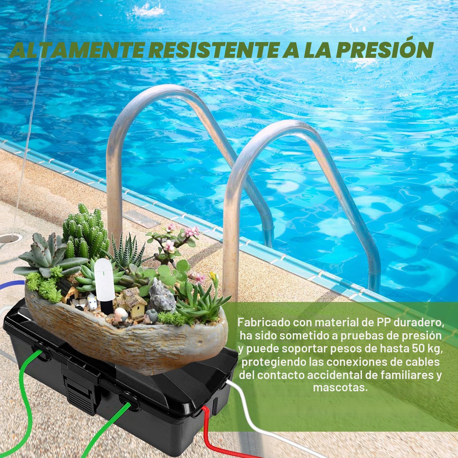 Caja Estanca Exterior Eléctrica Impermeable IP54 Con 6 Entradas De Cable Para Proteger Cables Alargadores Enchufes Y Luces 25X12X7 CM
