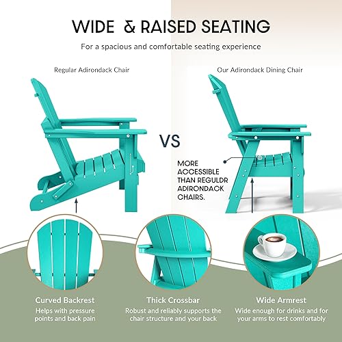 Vista 154 de WestinTrends Malibu Malibu Patio al aire libre HDPE plástico Adirondack silla comedor teca