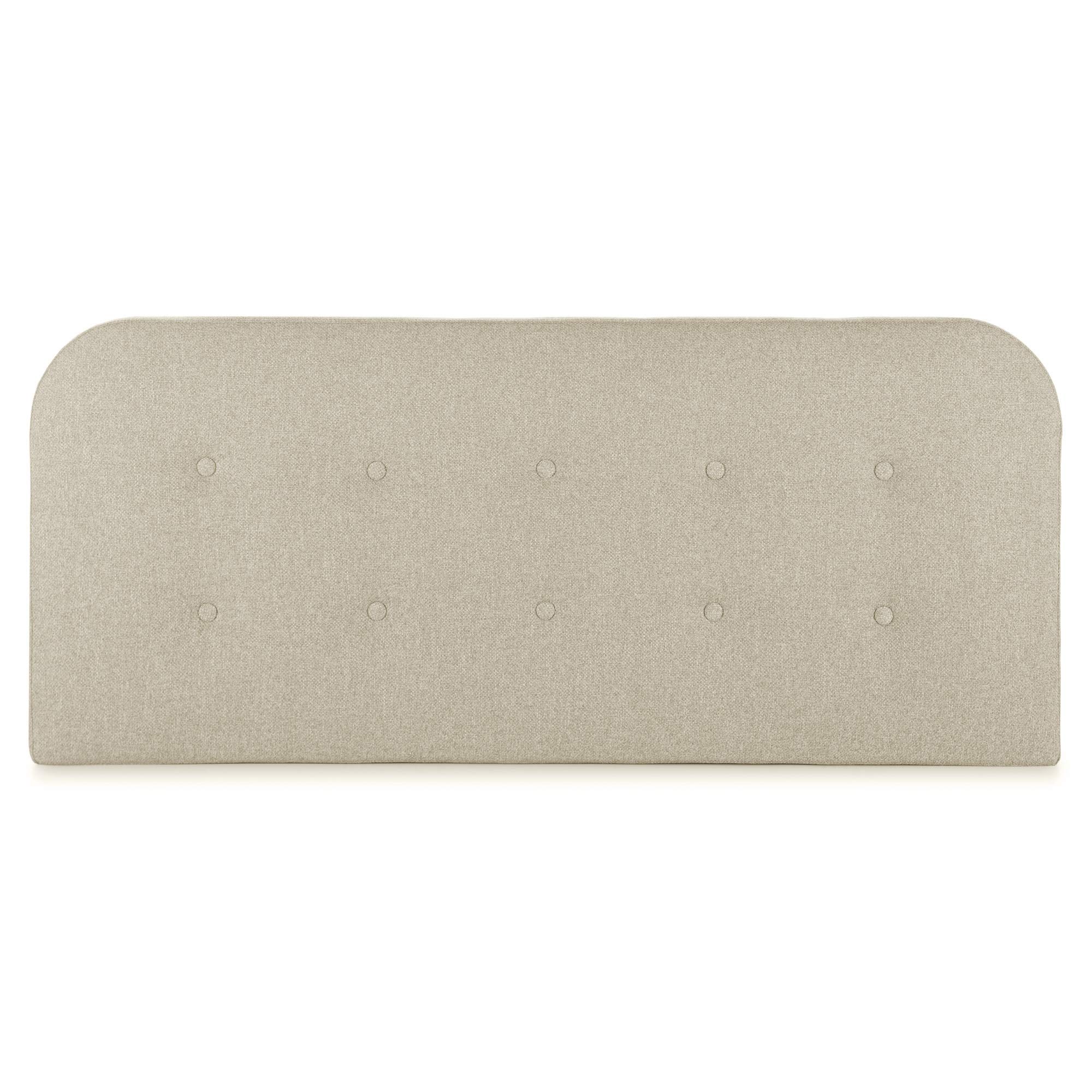 Tête de lit tapissée Saona 140x60 cm Couleur Beige, Rembourré avec de la Mousse, pour lit 135cm, Boutons en capitonné, 8cm d'épaisseur, système de Fixation Inclus.