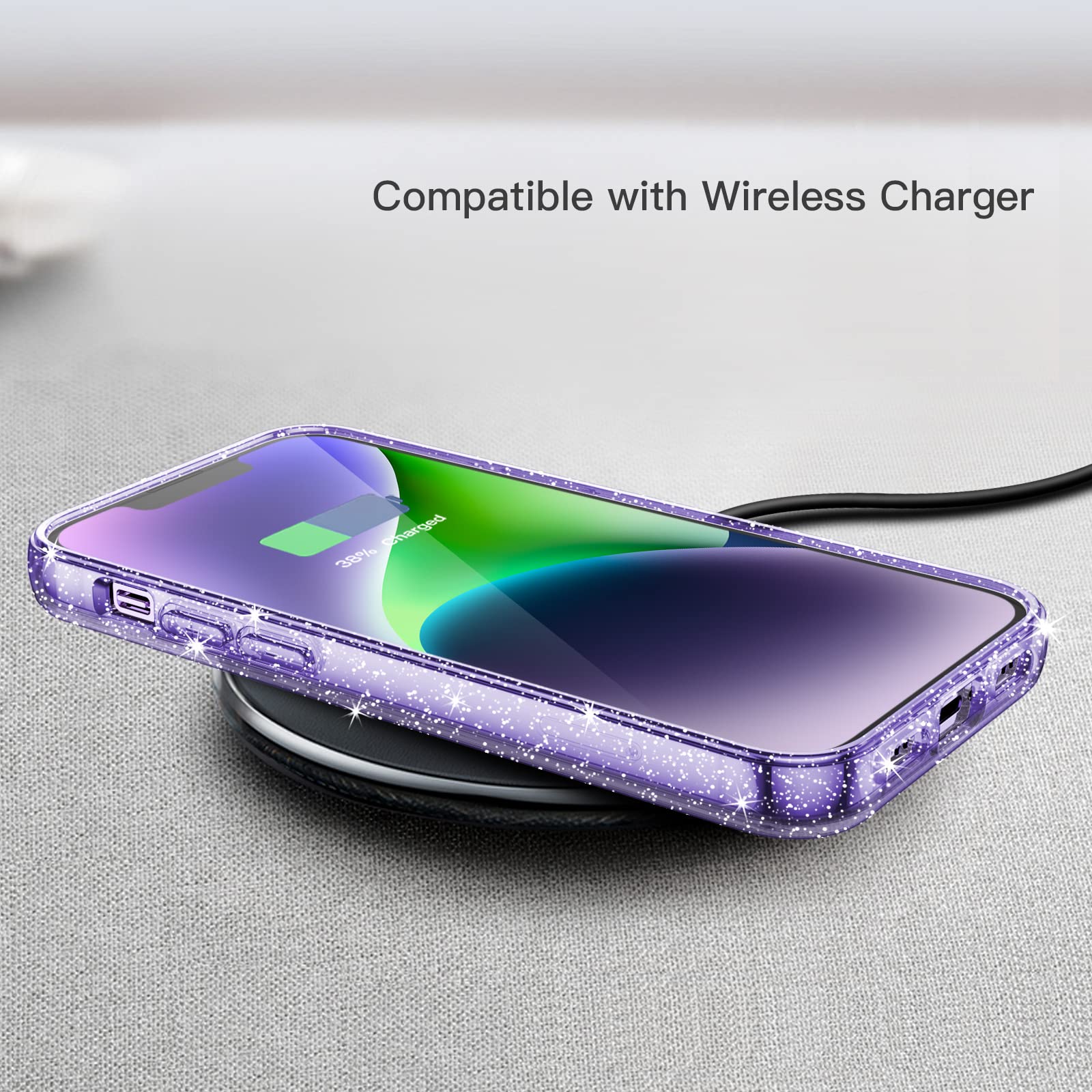 JETech Coque à Paillettes Pour IPhone 16 6,1 Pouces, Étui Housse