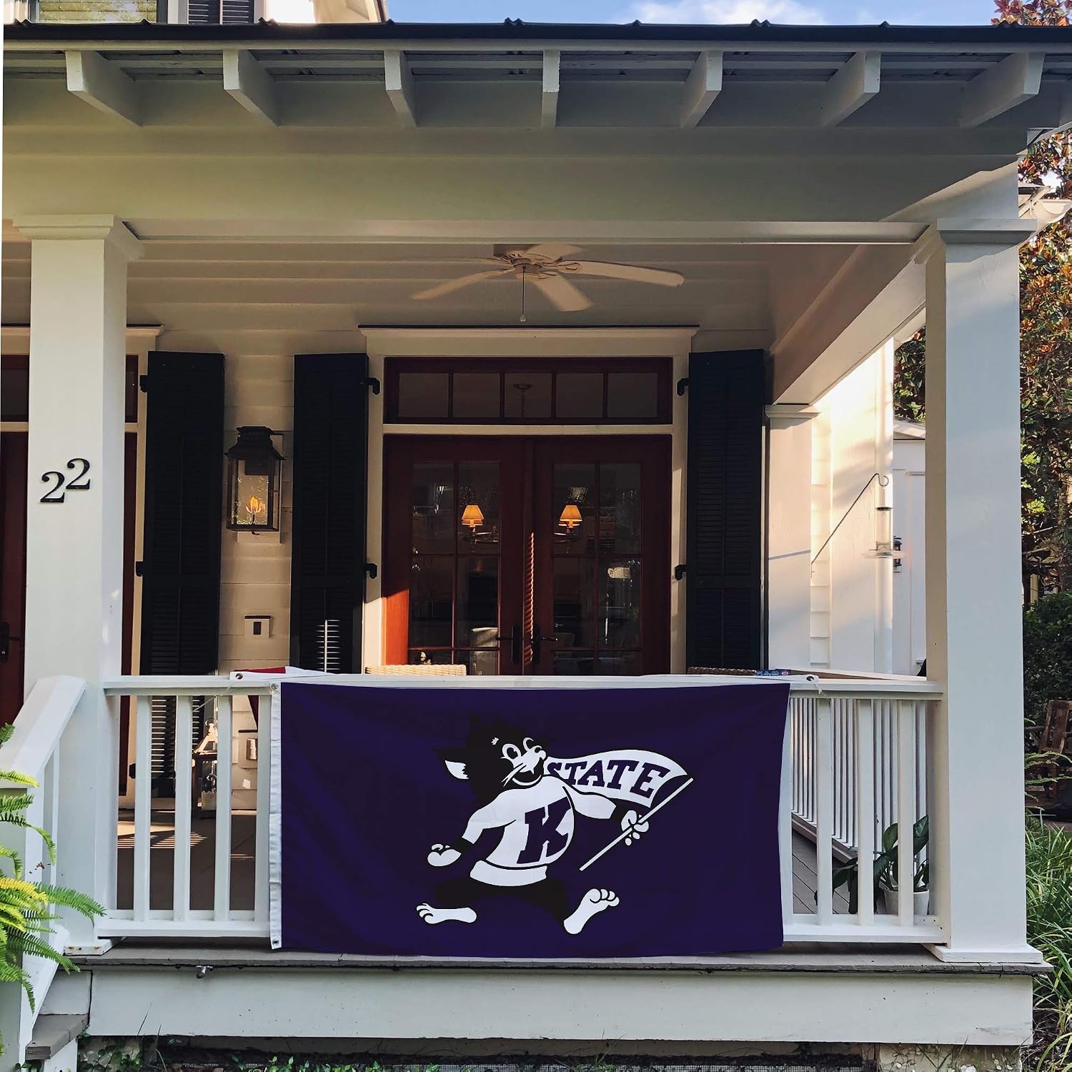 Desert Cactus Kansas State University KSU Flag - 3 x 5 Feet Wildcats Banner, Indoor/Outdoor Durable Fabric, 100% Polyester Design (Style 2)
