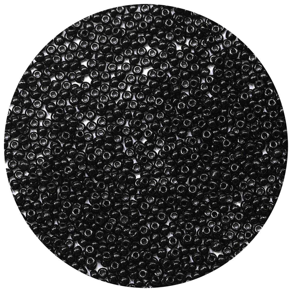 ORNSHIZI 3mm Black Seed Beads 8/0 50gram About 1780pcs Seed Beads for Making Wrist Bracelet Earring Necklace Jewelry