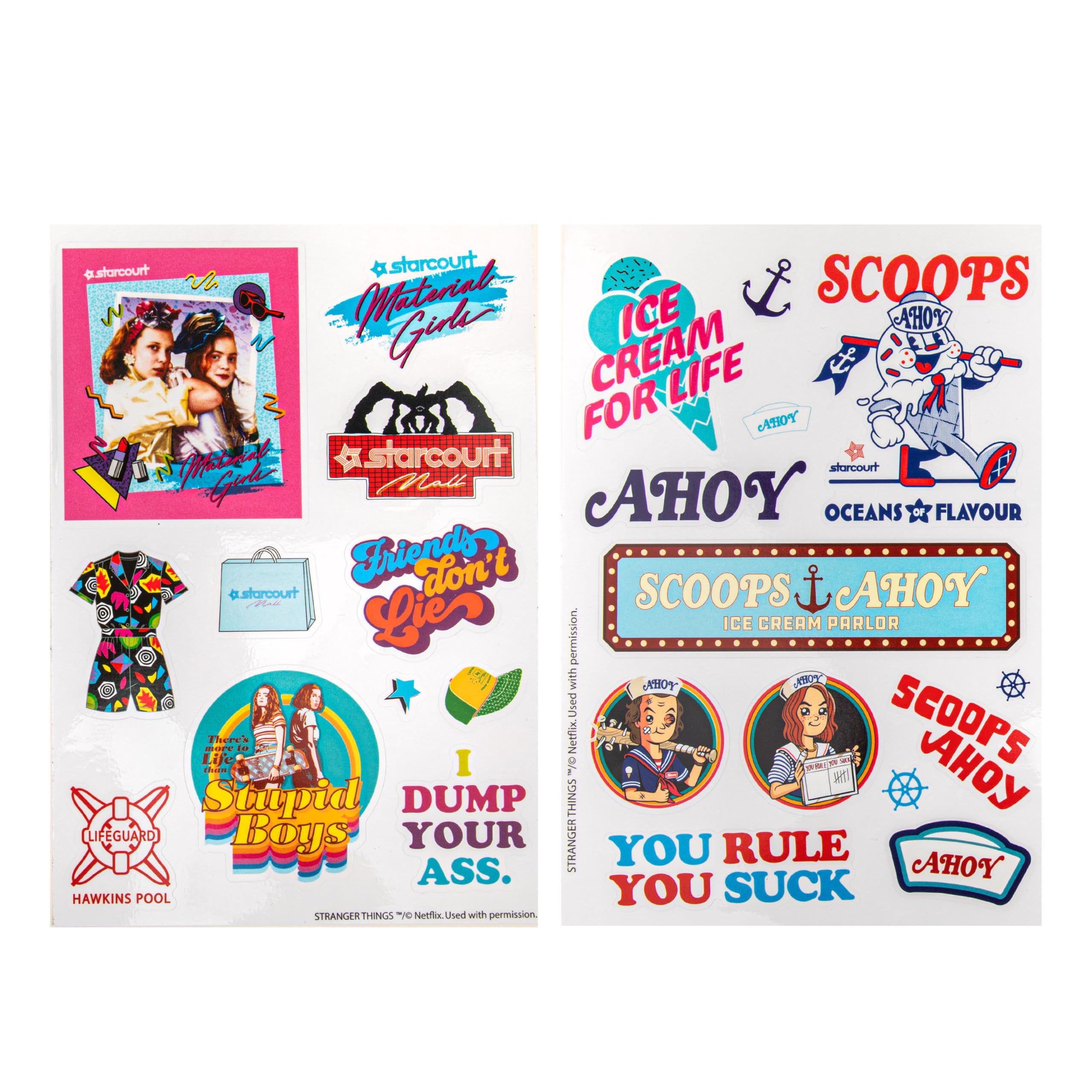 Cinereplicas Multicolor Stranger Things - Season 3 Stickers - (Set Of 24) - Official License