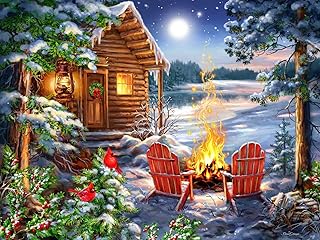 Springbok Christmas Cabin 500 Piece Jigsaw Puzzle for Adults or Children Designed for Holiday Fun- Made in The USA with Precision fit Pieces for a Great Puzzling Experience