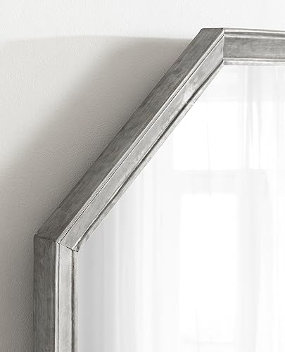 Miniatura 5 de Kate and Laurel Ocono - Espejo octagonal de metal galvanizado vintage, 26 x 26 pulgadas, plateado, espejo octogonal rústico con forma geométrica y