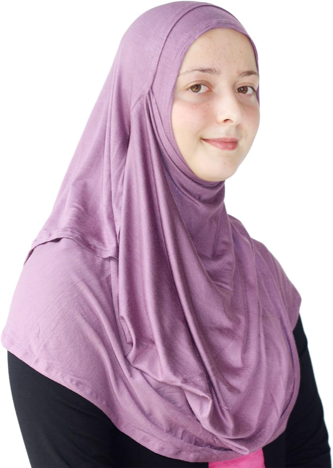 Womens Modest Plain Double Loop Instant Cotton Hijab Scarf Ready To Wear