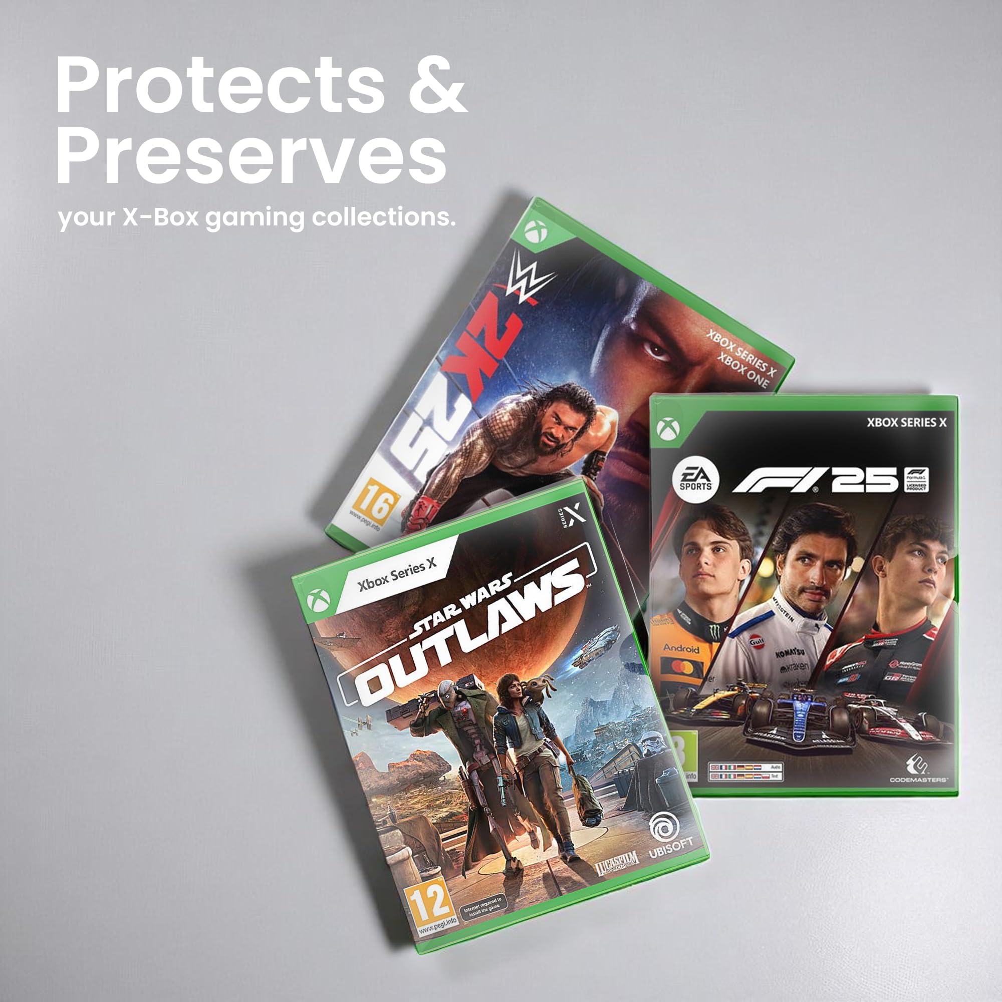 Custodie protettive per Xbox Series S/X Game Case - Cover trasparenti da 0,35 mm con pellicola peel - Confezione da 100
