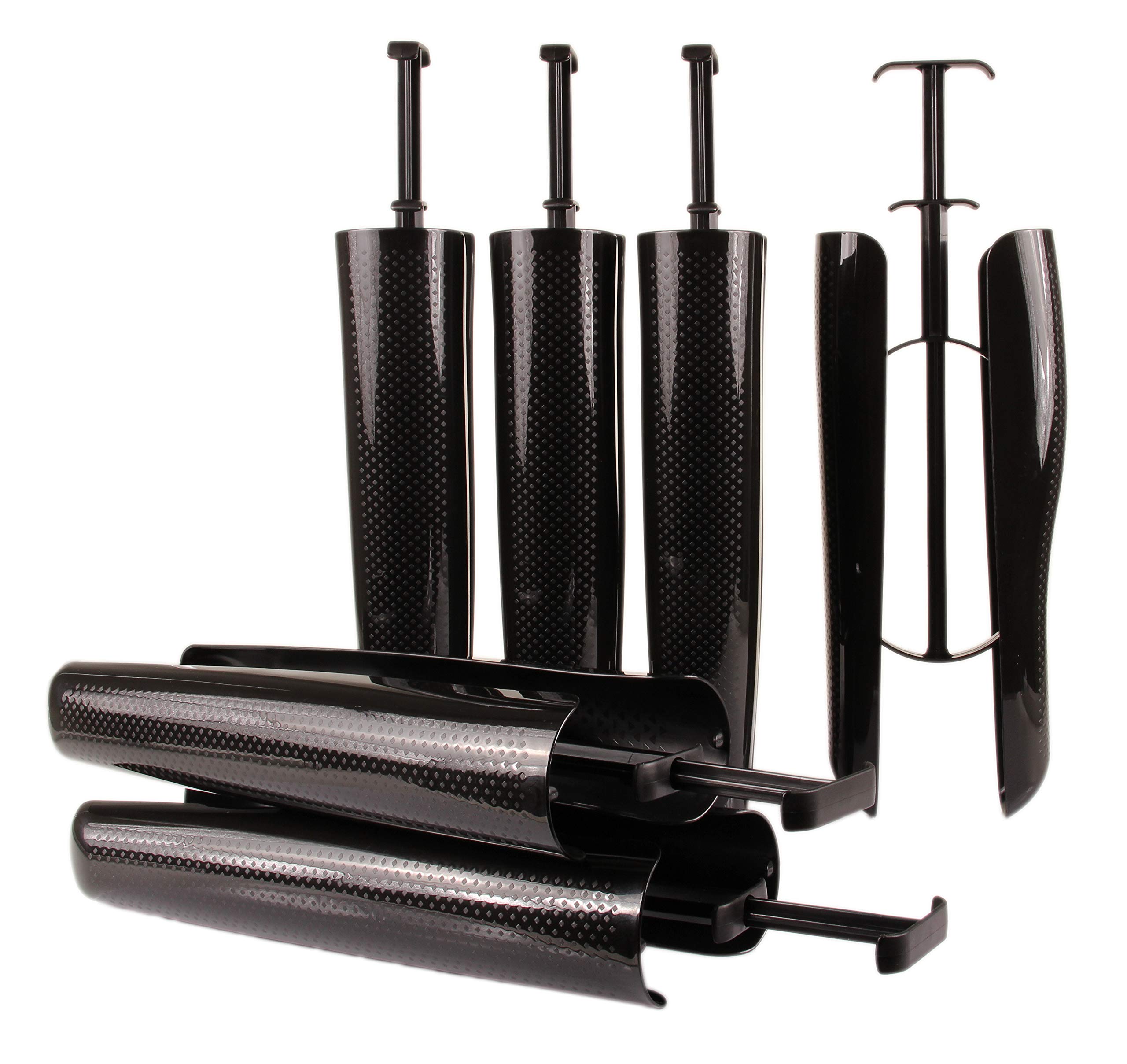 biped 3 Paar Stiefelspanner mit Spannfeder & Griff Schaftformer für Stiefel 35cm Schwarz z2374
