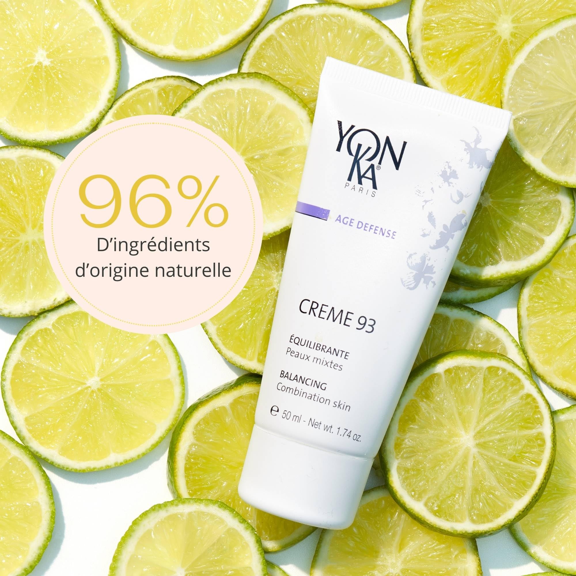 Yon-Ka Crème 93 Crème Visage Matifiante 50ml-Rétablit et Maintient l'Équilibre sans Assécher la Peau-Efficacité Dermatologiquement Prouvée!Absorption Rapide-96% d'Origine Naturelle,Vitamines A,C et E