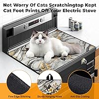 Vista 4 de Cubierta superior de estufa de vidrio resistente al calor con revestimiento de goma antideslizante, protector de estufa eléctrica de 28.5 x 20.5