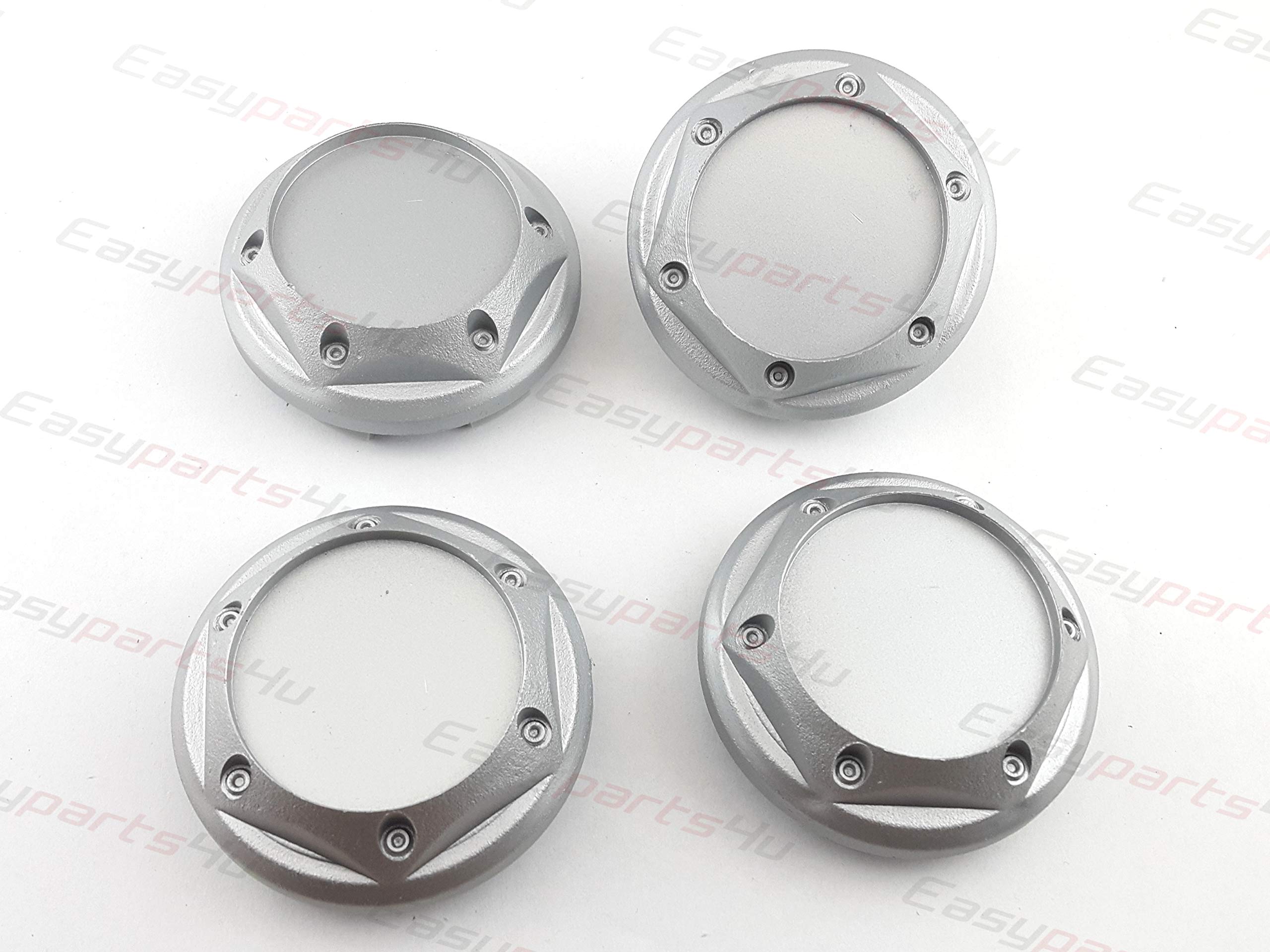 4 Capuchons Centre Moyeu Universels 52/56mm - Cache-moyeux Roue Argent, Plastique - Compatible A25-3