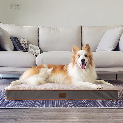 Vista 22 de Sunheir Camas ortopédicas para perros pequeños, cama impermeable para cachorros con funda extraíble lavable, parte inferior antideslizante y espuma