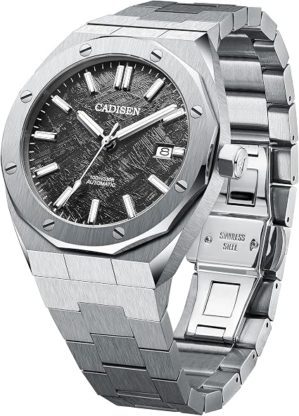 CADISEN Orologio Automatico da Uomo NH35A Meccanico Orologio Sportivo 42mm  100M Impermeabile Sapphire Crystal Orologi da Polso per Uomo, Nero  meteorite., braccialetto : Amazon.it: Orologi