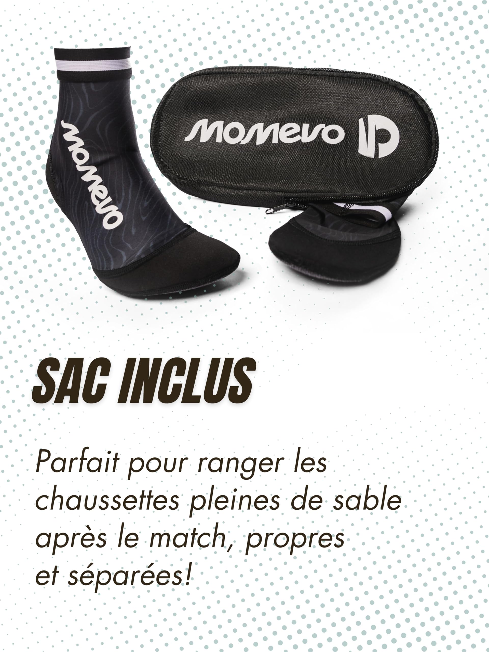 Beachmates Pro – Chaussettes de beachvolley durables avec semelle en Kevlar et pochette de transport