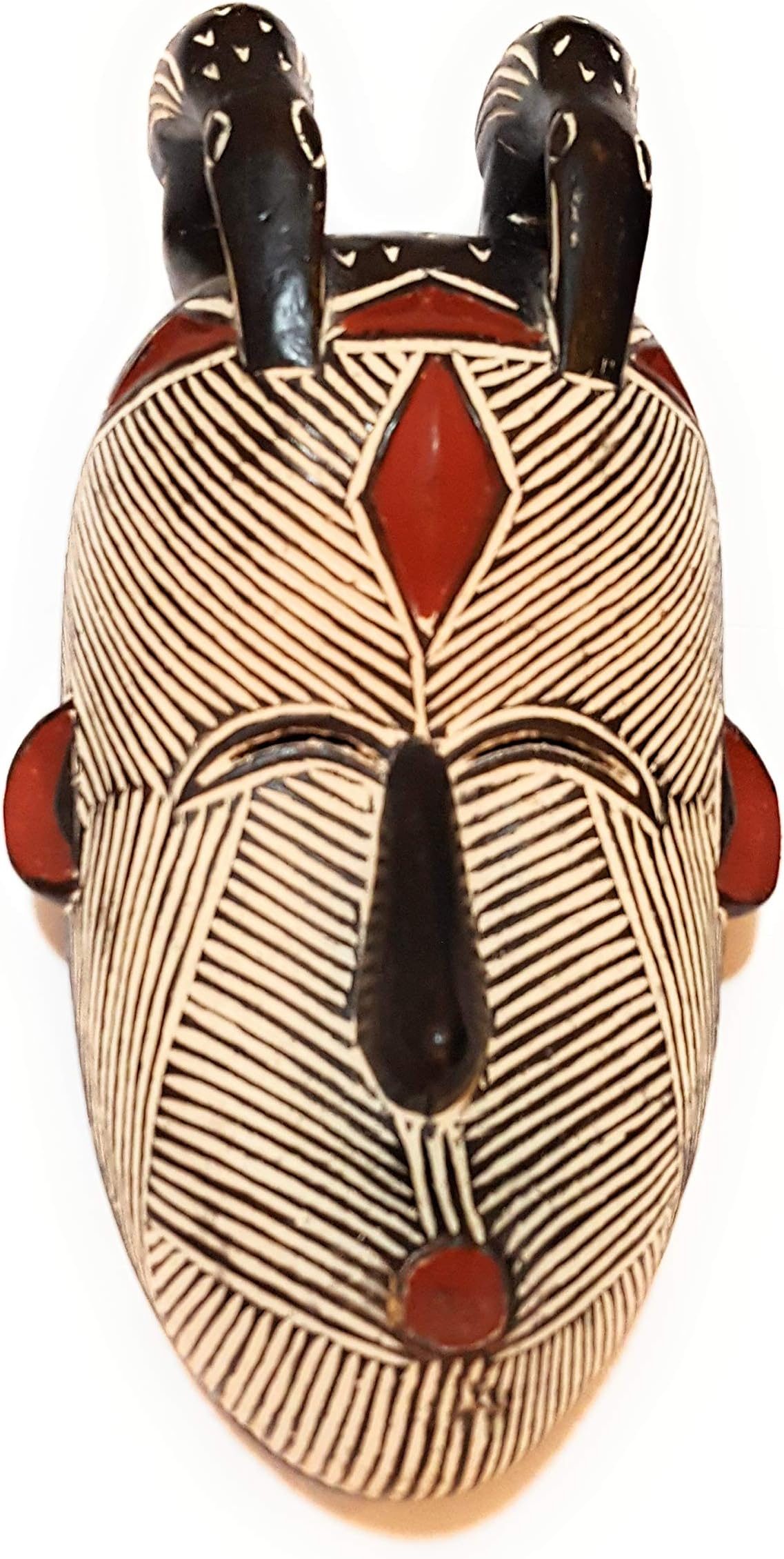 Novarena African Art Cameroon Gabon Fang Wall Masks and Sculptures - Africa Home Mask Decor (1 Pc Female 12 Inch Songi Mask)