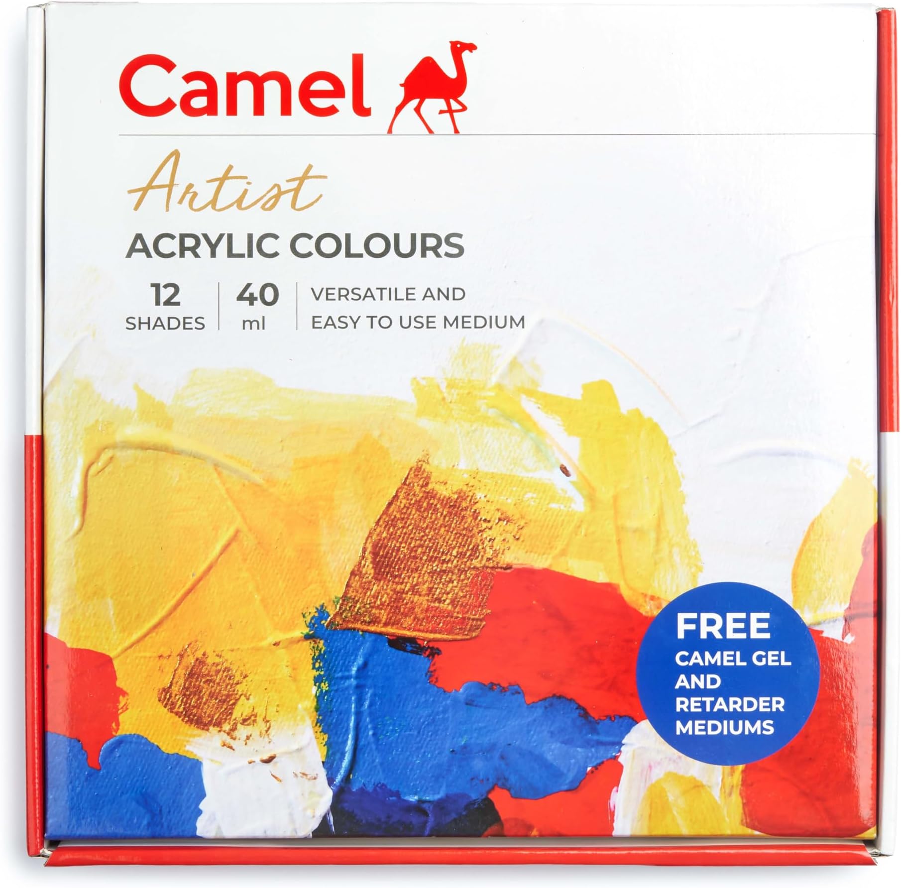 Camlin Kokuyo Artist 40ml Acrylic Color Shade - 12 Shades (Multicolor) (Pack of 1)