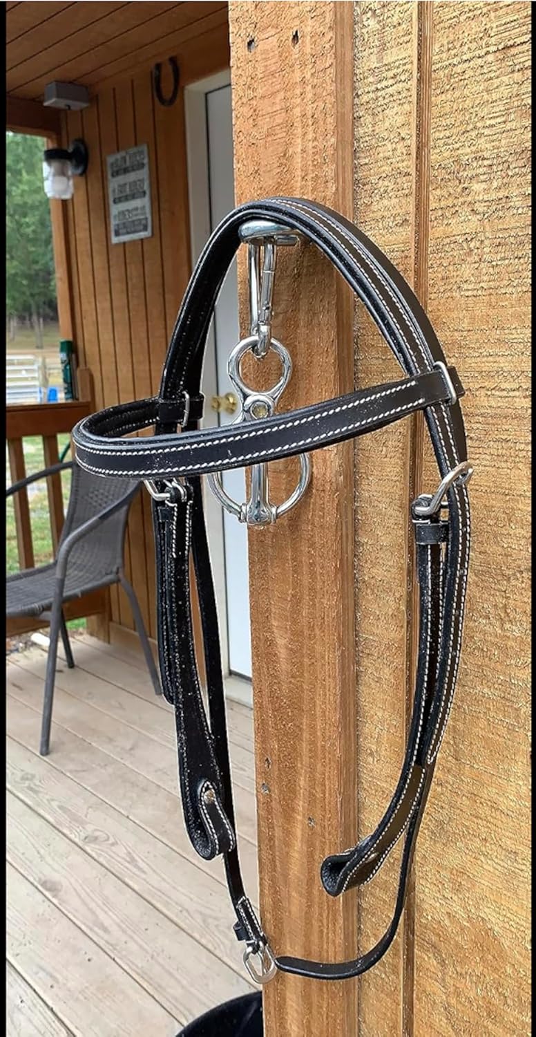 Majestic Ally Padded Leather Brow Band Headstall for Horses