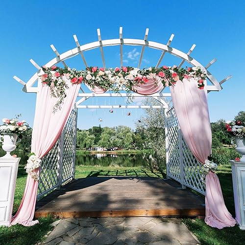 Miniatura 4 de XunYee 24 guirnaldas de flores artificiales de 189 pies para colgar hiedra de rosas falsas para habitación, boda, cumpleaños, Navidad, pared, arco